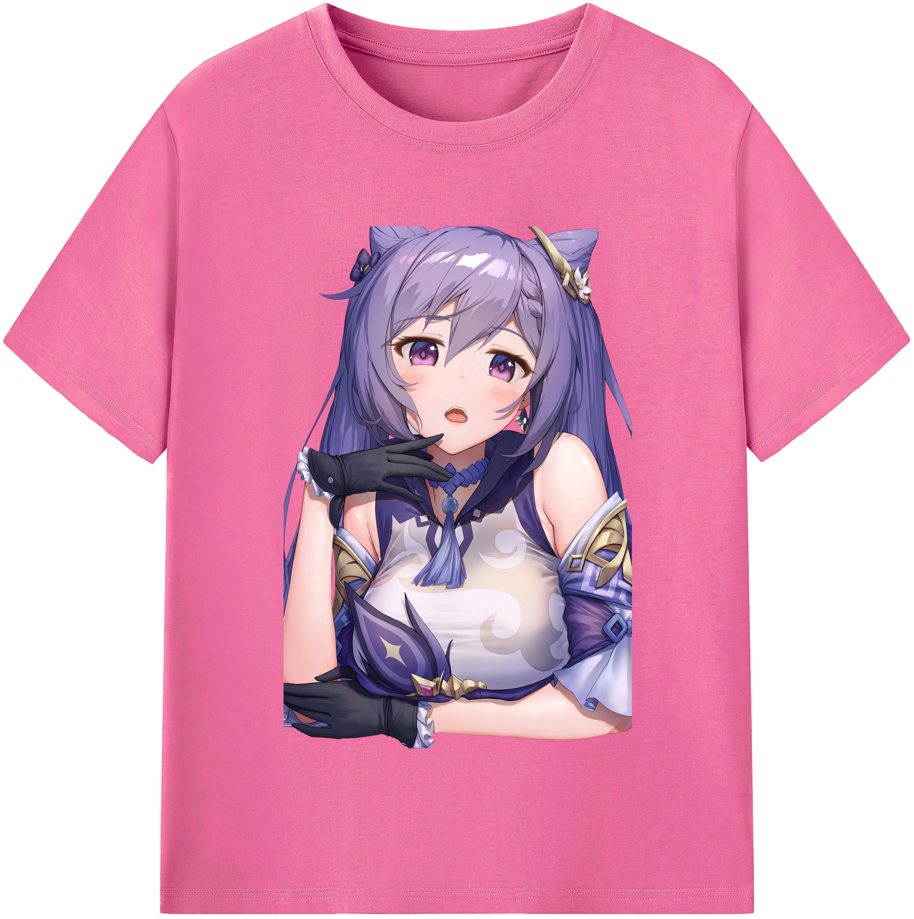 げんし神 刻晴 こくせい genshin Kokusei レディースカジュアルプリントTシャツ（綿100％）